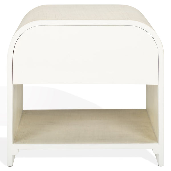 Safavieh Jaqualina Elegant 1 Drawer Wood Nightstand In Classic White - Timeless Bedroom Storage Solution White Wood Sfv7712a