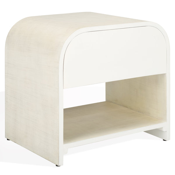 Safavieh Jaqualina Elegant 1 Drawer Wood Nightstand In Classic White - Timeless Bedroom Storage Solution White Wood Sfv7712a