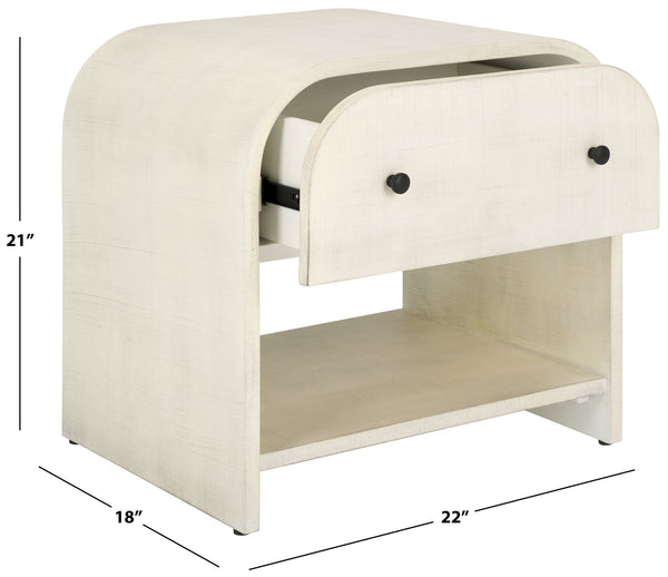 Safavieh Jaqualina Elegant 1 Drawer Wood Nightstand In Classic White - Timeless Bedroom Storage Solution White Wood Sfv7712a