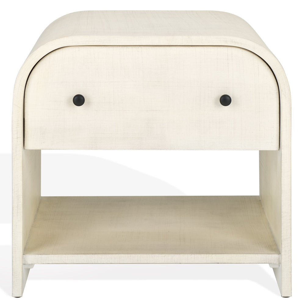 Safavieh Jaqualina Elegant 1 Drawer Wood Nightstand In Classic White - Timeless Bedroom Storage Solution White Wood Sfv7712a