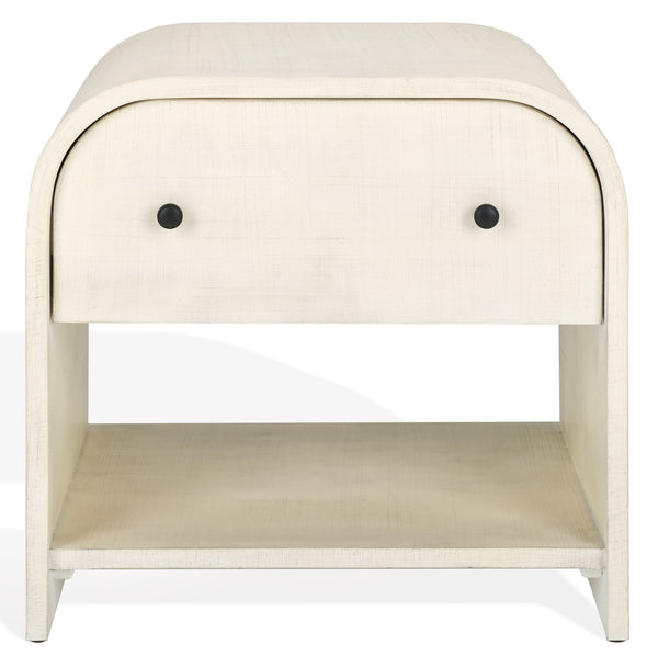 Safavieh Jaqualina Elegant 1 Drawer Wood Nightstand In Classic White - Timeless Bedroom Storage Solution White Wood Sfv7712a