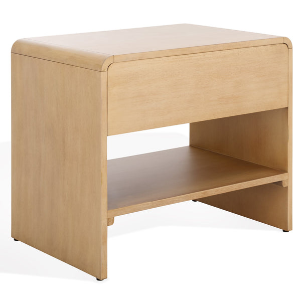 Safavieh Haydriana Elegant Wood Nightstand With Drawer - Timeless Craftsmanship For Your Bedroom Decor Natural Wood Sfv7713a