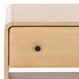 Safavieh Haydriana Elegant Wood Nightstand With Drawer - Timeless Craftsmanship For Your Bedroom Decor Natural Wood Sfv7713a