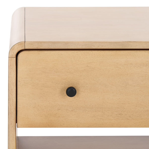 Safavieh Haydriana Elegant Wood Nightstand With Drawer - Timeless Craftsmanship For Your Bedroom Decor Natural Wood Sfv7713a