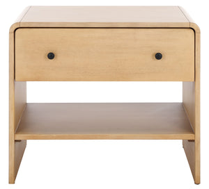 Safavieh Haydriana Elegant Wood Nightstand With Drawer - Timeless Craftsmanship For Your Bedroom Decor Natural Wood Sfv7713a