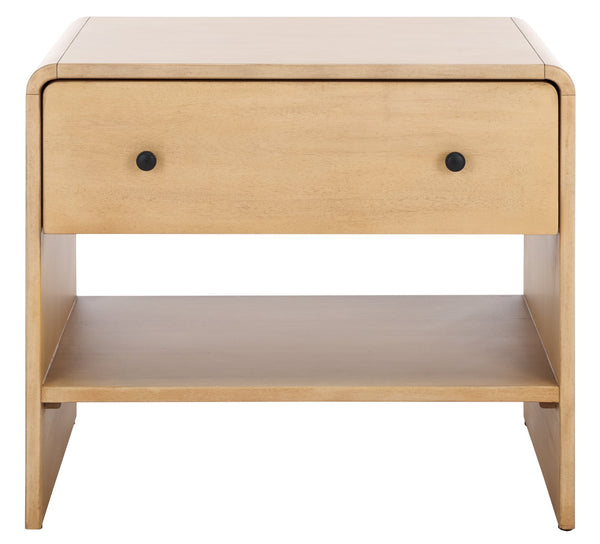 Safavieh Haydriana Elegant Wood Nightstand With Drawer - Timeless Craftsmanship For Your Bedroom Decor Natural Wood Sfv7713a