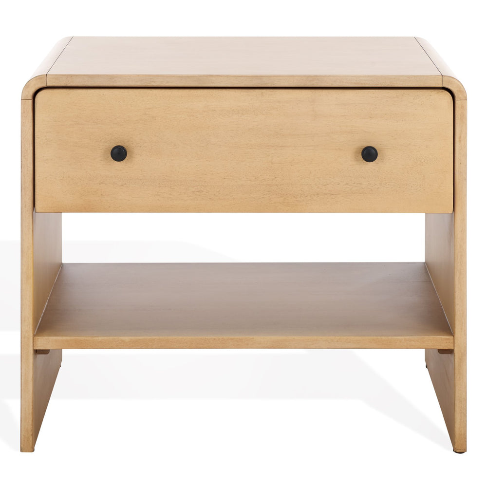 Safavieh Haydriana Elegant Wood Nightstand With Drawer - Timeless Craftsmanship For Your Bedroom Decor Natural Wood Sfv7713a