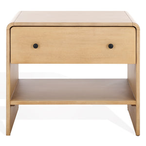 Safavieh Haydriana Elegant Wood Nightstand With Drawer - Timeless Craftsmanship For Your Bedroom Decor Natural Wood Sfv7713a