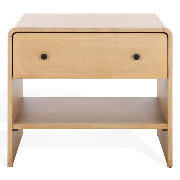 Safavieh Haydriana Elegant Wood Nightstand With Drawer - Timeless Craftsmanship For Your Bedroom Decor Natural Wood Sfv7713a