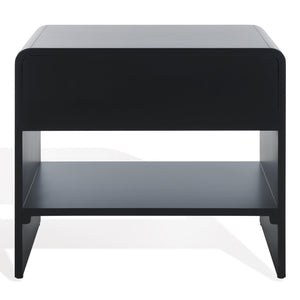 Safavieh Haydriana Elegant Wood Nightstand With Drawer - Timeless Craftsmanship For Your Bedroom Decor Black Wood Sfv7713b