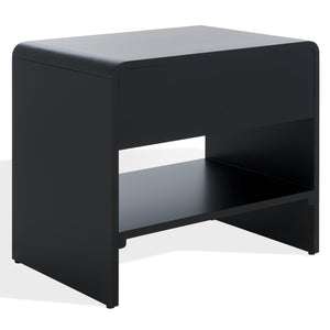 Safavieh Haydriana Elegant Wood Nightstand With Drawer - Timeless Craftsmanship For Your Bedroom Decor Black Wood Sfv7713b