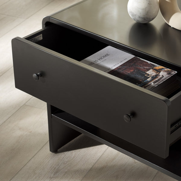 Safavieh Haydriana Elegant Wood Nightstand With Drawer - Timeless Craftsmanship For Your Bedroom Decor Black Wood Sfv7713b