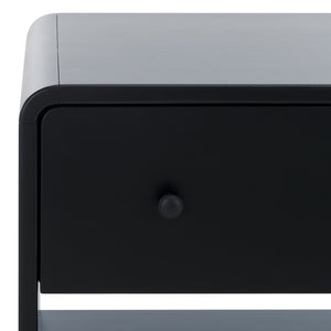 Safavieh Haydriana Elegant Wood Nightstand With Drawer - Timeless Craftsmanship For Your Bedroom Decor Black Wood Sfv7713b