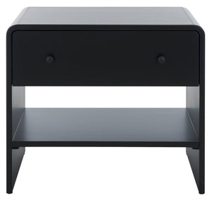 Safavieh Haydriana Elegant Wood Nightstand With Drawer - Timeless Craftsmanship For Your Bedroom Decor Black Wood Sfv7713b