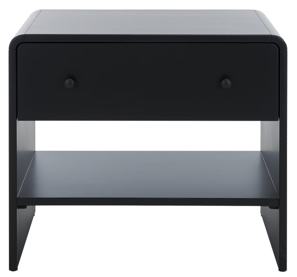 Safavieh Haydriana Elegant Wood Nightstand With Drawer - Timeless Craftsmanship For Your Bedroom Decor Black Wood Sfv7713b