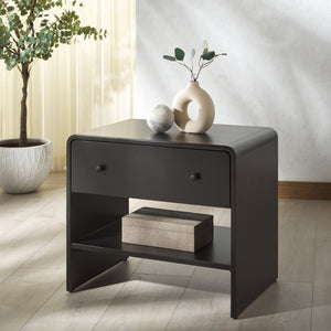 Safavieh Haydriana Elegant Wood Nightstand With Drawer - Timeless Craftsmanship For Your Bedroom Decor Black Wood Sfv7713b