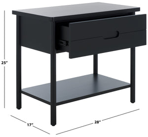 Safavieh Fayletta Elegant Mahogany Wood Nightstand With Ample Storage For A Stylish Bedroom Upgrade Black Wood Sfv7714b