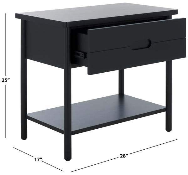 Safavieh Fayletta Elegant Mahogany Wood Nightstand With Ample Storage For A Stylish Bedroom Upgrade Black Wood Sfv7714b