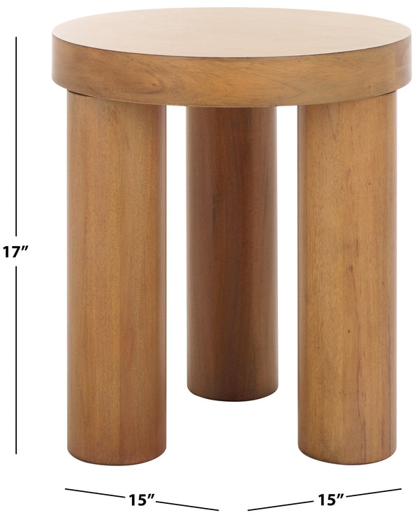 Safavieh Bary Round Wood Accent Table - Elegant Mahogany Design For Stylish Home Decor And Versatile Use Natural Wood Sfv7715a