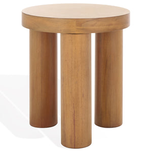 Safavieh Bary Round Wood Accent Table - Elegant Mahogany Design For Stylish Home Decor And Versatile Use Natural Wood Sfv7715a