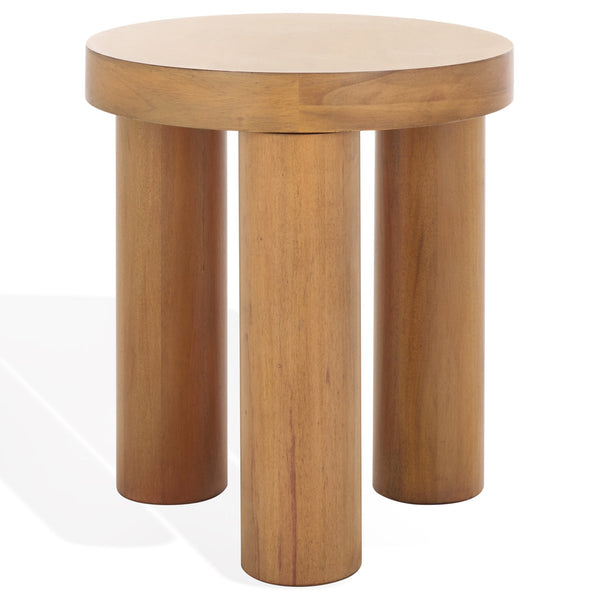 Safavieh Bary Round Wood Accent Table - Elegant Mahogany Design For Stylish Home Decor And Versatile Use Natural Wood Sfv7715a