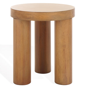 Safavieh Bary Round Wood Accent Table - Elegant Mahogany Design For Stylish Home Decor And Versatile Use Natural Wood Sfv7715a