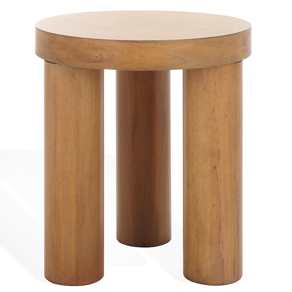 Safavieh Bary Round Wood Accent Table - Elegant Mahogany Design For Stylish Home Decor And Versatile Use Natural Wood Sfv7715a