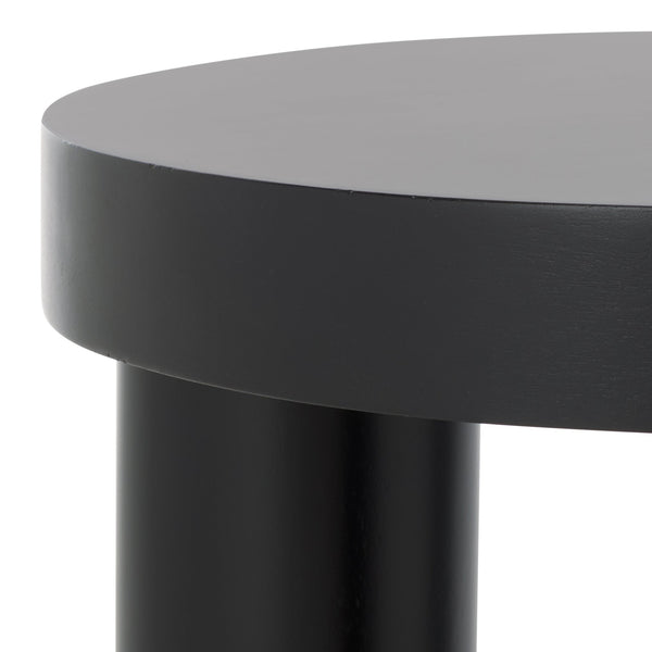 Safavieh Bary Round Wood Accent Table - Elegant Mahogany Design For Stylish Home Decor And Versatile Use Black Wood Sfv7715b