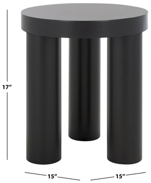 Safavieh Bary Round Wood Accent Table - Elegant Mahogany Design For Stylish Home Decor And Versatile Use Black Wood Sfv7715b