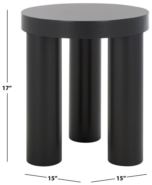 Safavieh Bary Round Wood Accent Table - Elegant Mahogany Design For Stylish Home Decor And Versatile Use Black Wood Sfv7715b