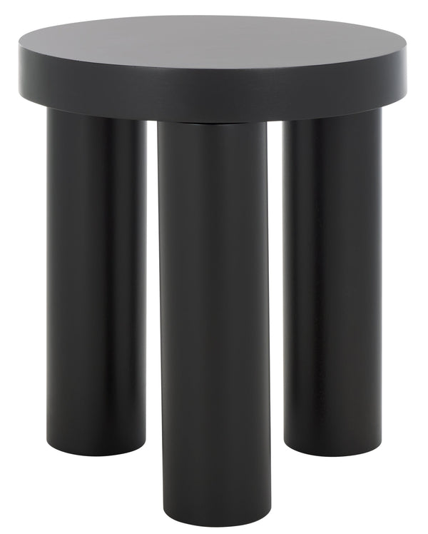 Safavieh Bary Round Wood Accent Table - Elegant Mahogany Design For Stylish Home Decor And Versatile Use Black Wood Sfv7715b