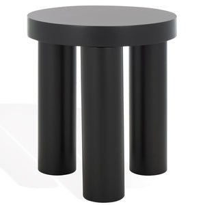 Safavieh Bary Round Wood Accent Table - Elegant Mahogany Design For Stylish Home Decor And Versatile Use Black Wood Sfv7715b