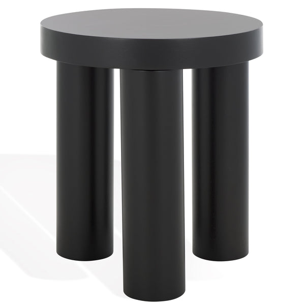 Safavieh Bary Round Wood Accent Table - Elegant Mahogany Design For Stylish Home Decor And Versatile Use Black Wood Sfv7715b