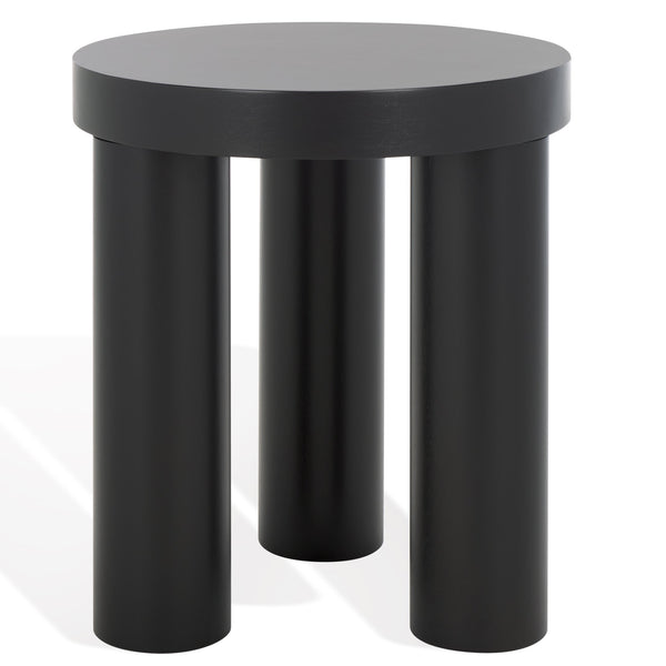 Safavieh Bary Round Wood Accent Table - Elegant Mahogany Design For Stylish Home Decor And Versatile Use Black Wood Sfv7715b