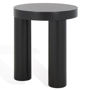 Safavieh Bary Round Wood Accent Table - Elegant Mahogany Design For Stylish Home Decor And Versatile Use Black Wood Sfv7715b