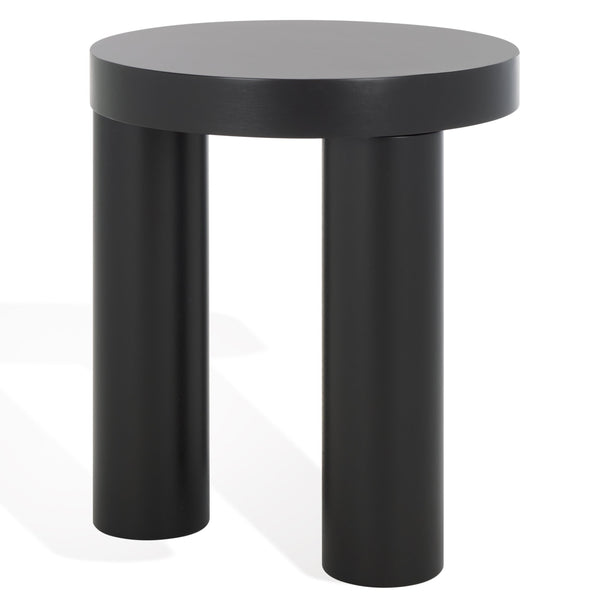 Safavieh Bary Round Wood Accent Table - Elegant Mahogany Design For Stylish Home Decor And Versatile Use Black Wood Sfv7715b