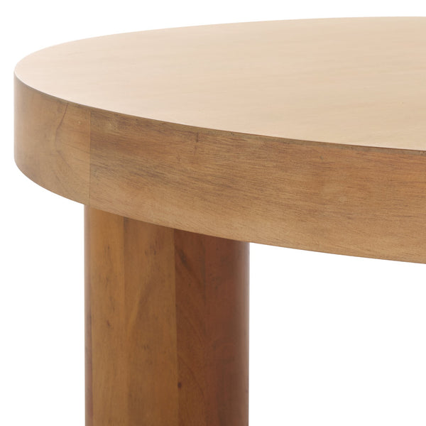 Safavieh Bary Round Wood Coffee Table - Elegant Mahogany Design With Unique Three-leg Style For Living Rooms Natural Wood Sfv7716a