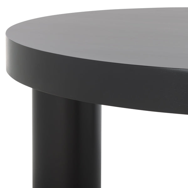 Safavieh Bary Round Wood Coffee Table - Elegant Mahogany Design With Unique Three-leg Style For Living Rooms Black Wood Sfv7716b