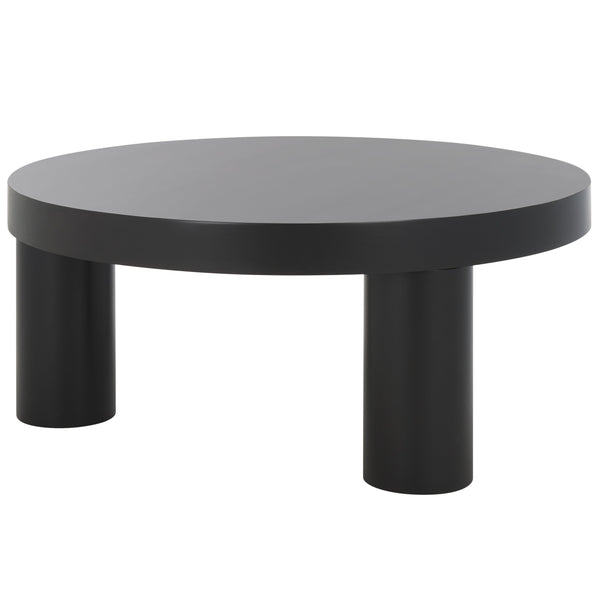 Safavieh Bary Round Wood Coffee Table - Elegant Mahogany Design With Unique Three-leg Style For Living Rooms Black Wood Sfv7716b