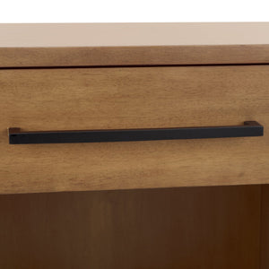 Safavieh Abbiava Elegant Wood Nightstand With Drawer – Stylish Mahogany Design For Timeless Bedroom Charm Natural Wood Sfv7717a