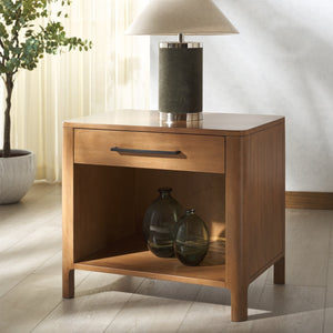 Safavieh Abbiava Elegant Wood Nightstand With Drawer – Stylish Mahogany Design For Timeless Bedroom Charm Natural Wood Sfv7717a