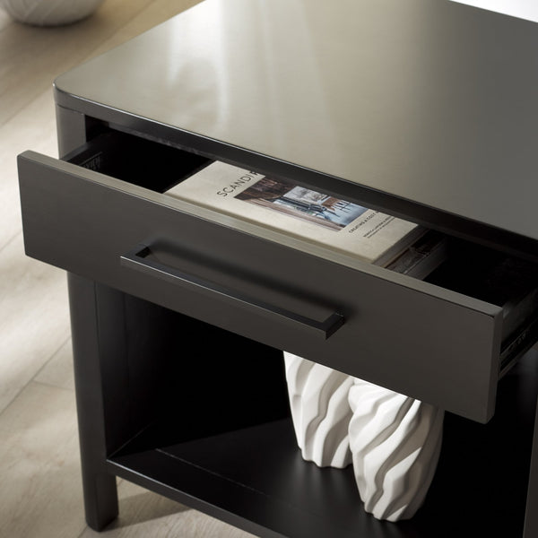 Safavieh Abbiava Elegant Wood Nightstand With Drawer – Stylish Mahogany Design For Timeless Bedroom Charm Black Wood Sfv7717b