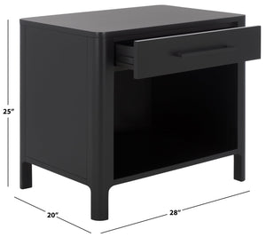 Safavieh Abbiava Elegant Wood Nightstand With Drawer – Stylish Mahogany Design For Timeless Bedroom Charm Black Wood Sfv7717b