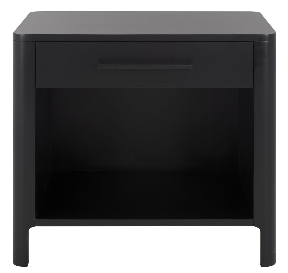 Safavieh Abbiava Elegant Wood Nightstand With Drawer – Stylish Mahogany Design For Timeless Bedroom Charm Black Wood Sfv7717b