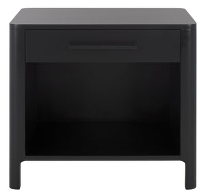 Safavieh Abbiava Elegant Wood Nightstand With Drawer – Stylish Mahogany Design For Timeless Bedroom Charm Black Wood Sfv7717b