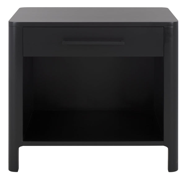 Safavieh Abbiava Elegant Wood Nightstand With Drawer – Stylish Mahogany Design For Timeless Bedroom Charm Black Wood Sfv7717b