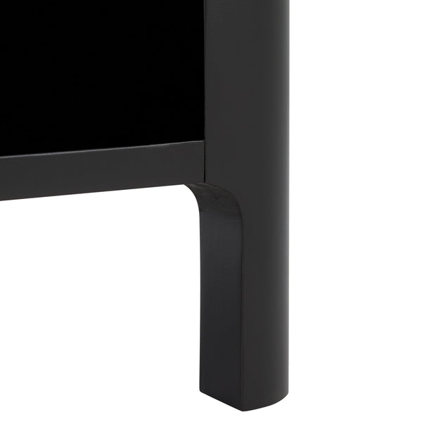 Safavieh Abbiava Elegant Wood Nightstand With Drawer – Stylish Mahogany Design For Timeless Bedroom Charm Black Wood Sfv7717b