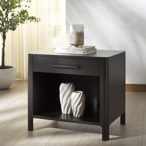 Safavieh Abbiava Elegant Wood Nightstand With Drawer – Stylish Mahogany Design For Timeless Bedroom Charm Black Wood Sfv7717b