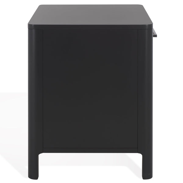 Safavieh Abbiava Elegant Wood Nightstand With Drawer – Stylish Mahogany Design For Timeless Bedroom Charm Black Wood Sfv7717b