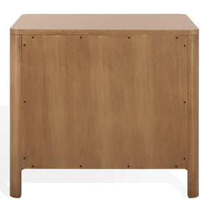 Safavieh Abbiava 3-drawer Wood Nightstand - Elegant Mahogany Design With Ample Storage For Rustic Charm Natural Wood Sfv7718a